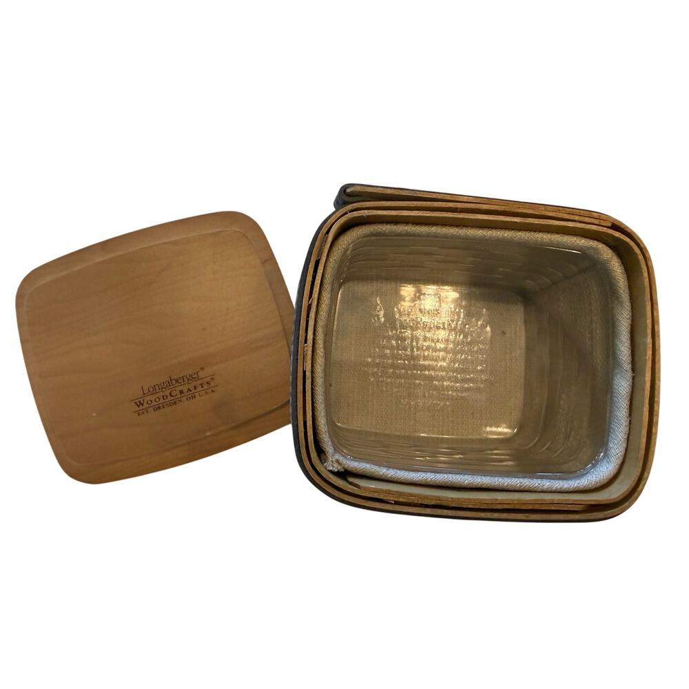 Longaberger 2002 Fathers Day Pocket Change Basket Leather Trim Lid EUC - Picture 4 of 5